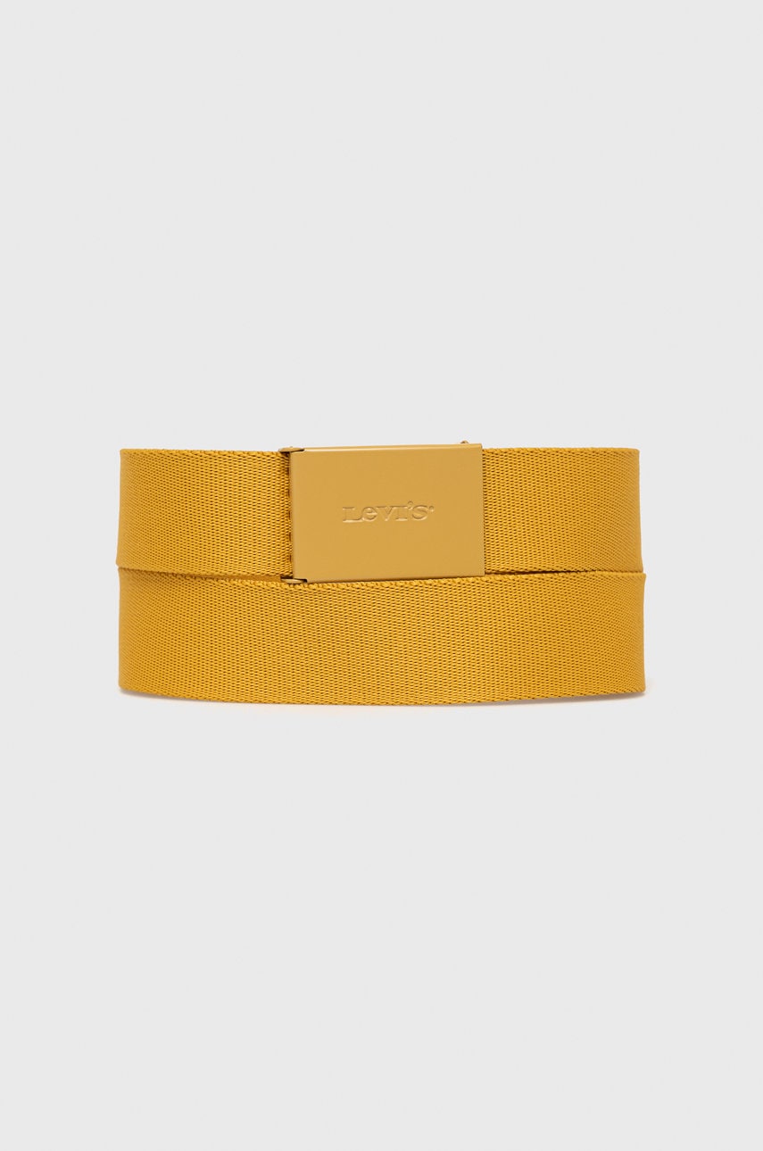 Levi's curea bărbați, culoarea galben