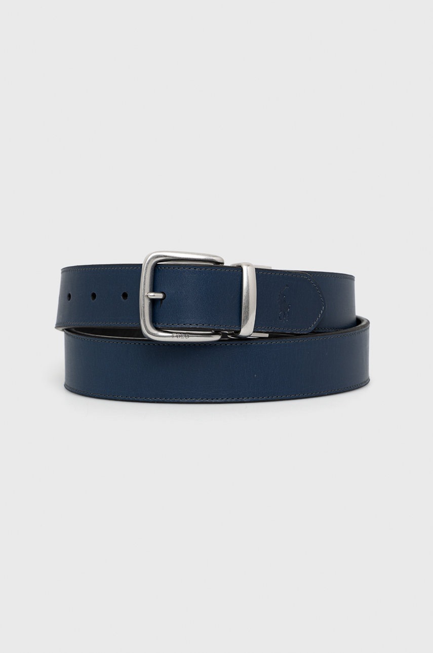

Кожен колан с две лица Polo Ralph Lauren мъжки в тъмносиньо, Тъмносин