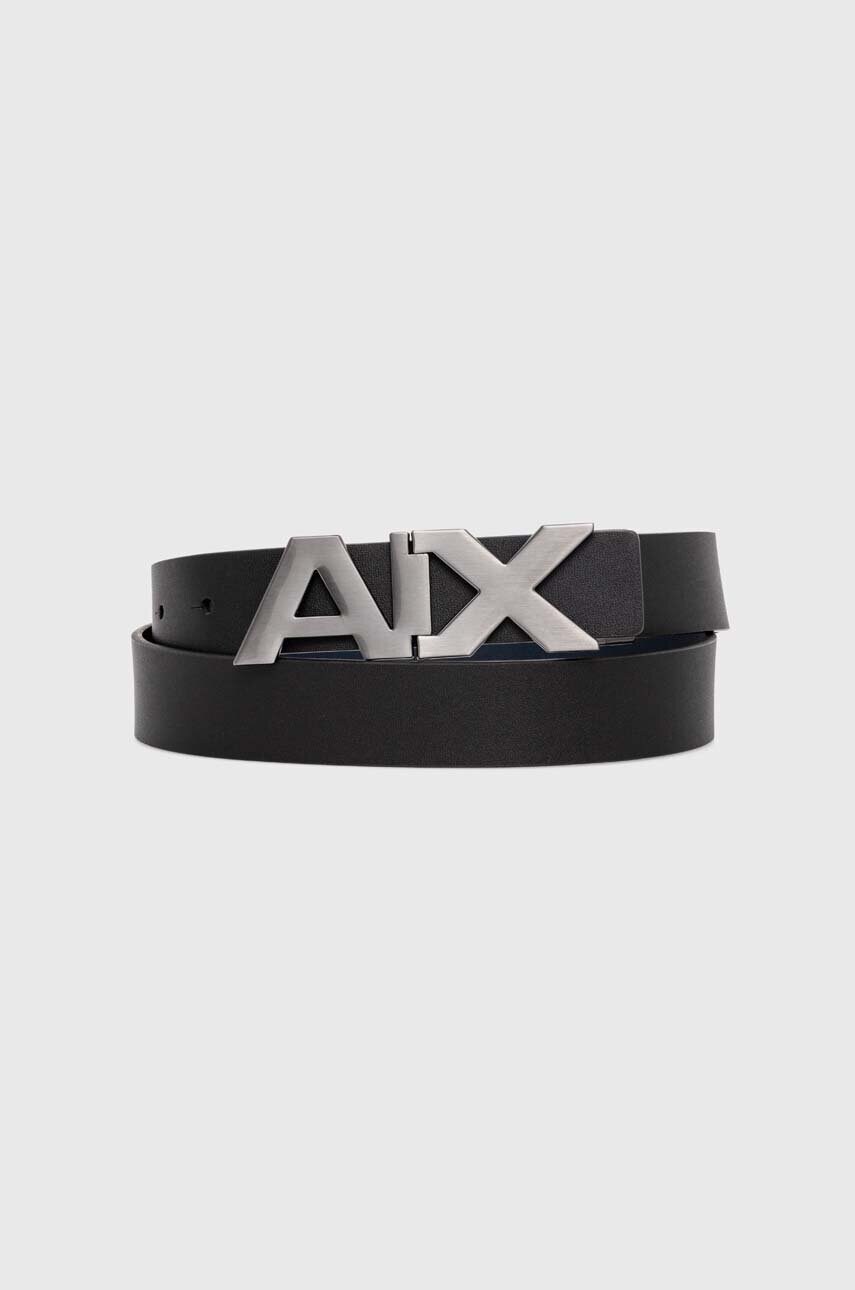 

Кожен колан Armani Exchange мъжки в черно, Черен