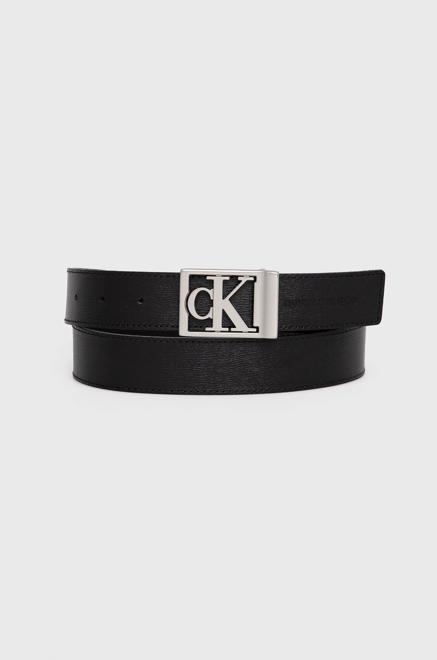 

Кожен колан Calvin Klein Jeans мъжки в черно, Черен