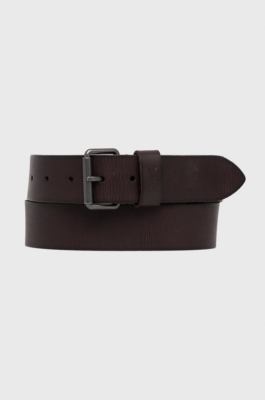 Allsaints curea de piele bărbați, culoarea maro