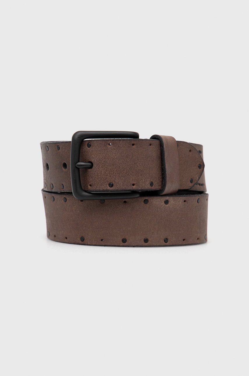 Allsaints curea de piele bărbați, culoarea negru