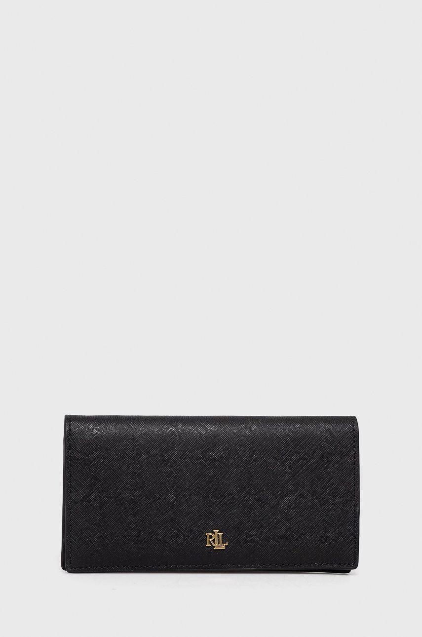 Levně Peněženka Lauren Ralph Lauren dámská, černá barva, 432802917009