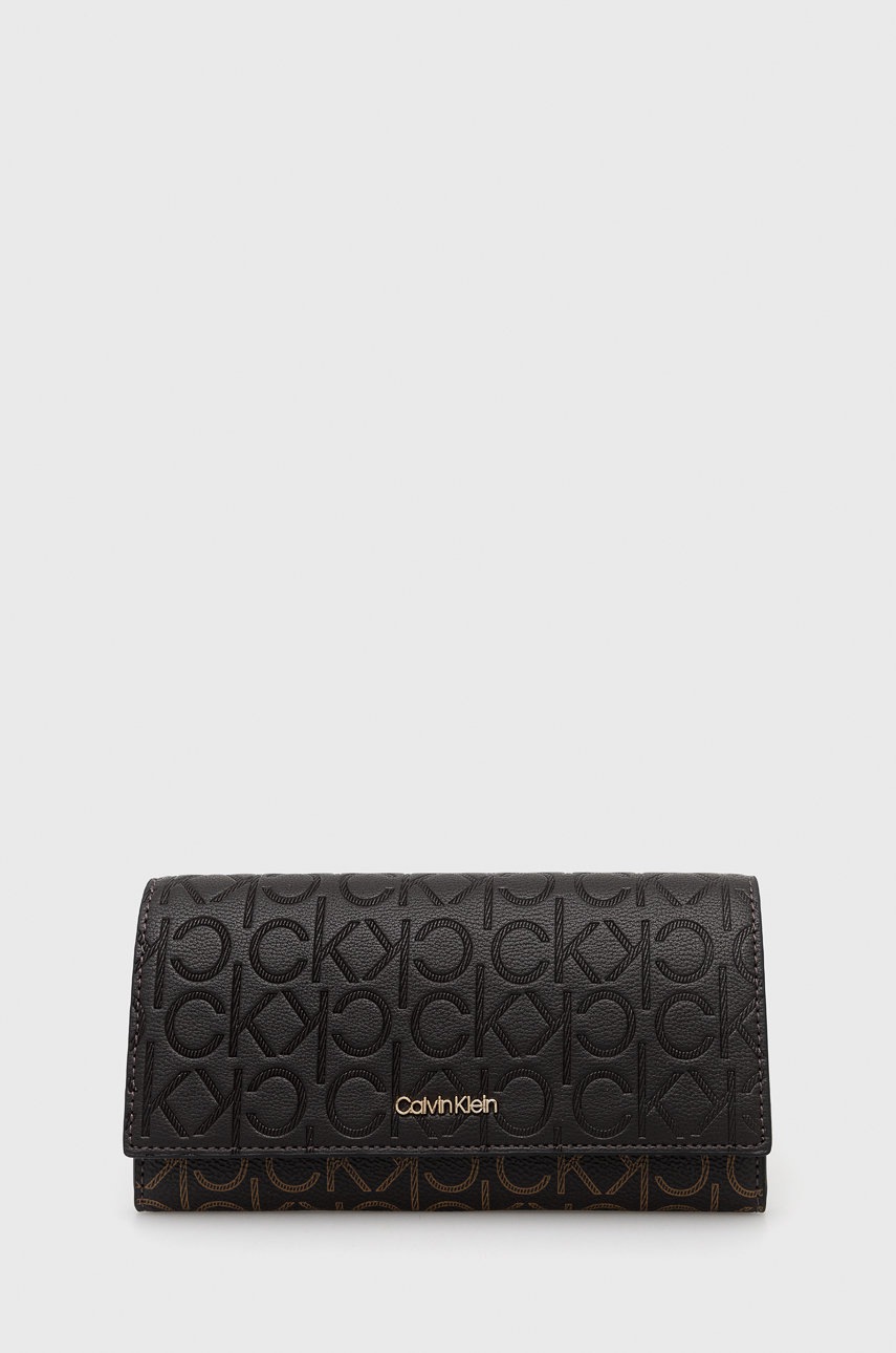 

Портфейл Calvin Klein дамски в кафяво, Кафяв