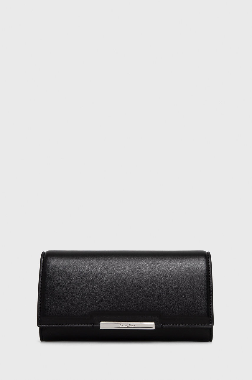 

Портфейл Calvin Klein дамски в черно, Черен