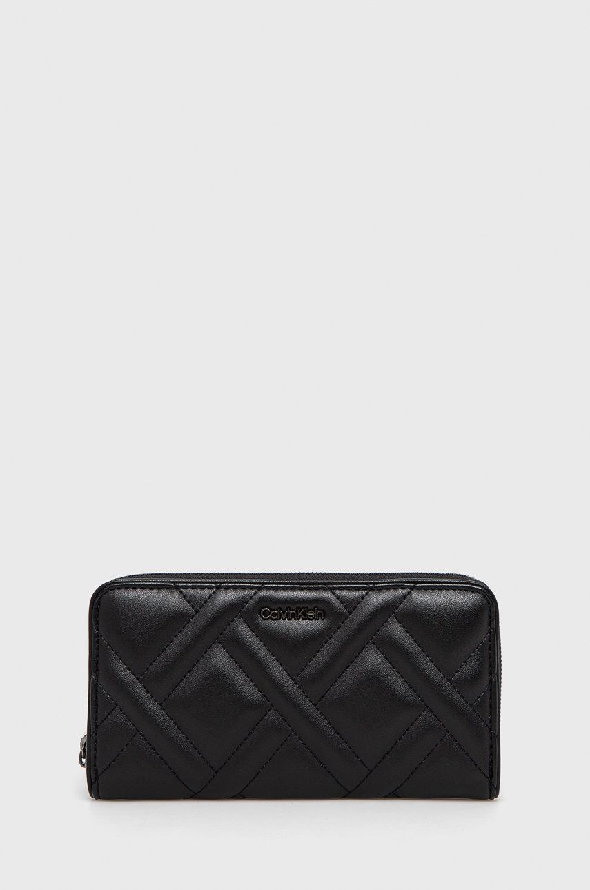 

Портфейл Calvin Klein дамски в черно, Черен