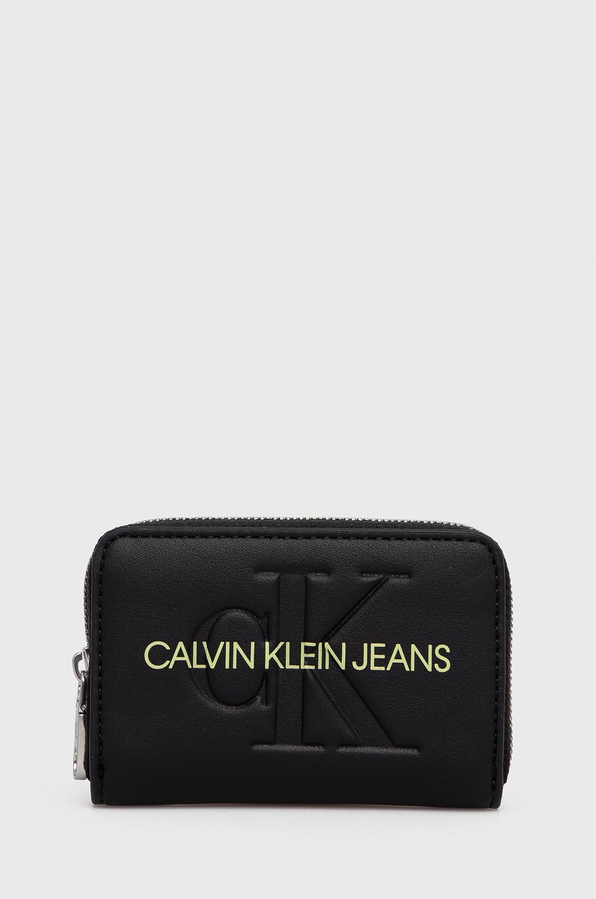 

Портфейл Calvin Klein Jeans дамски в черно, Черен