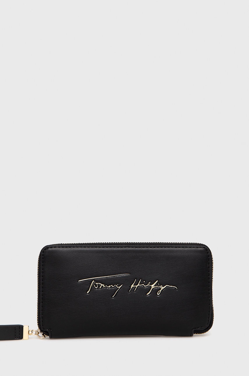 

Портфейл Tommy Hilfiger дамски в черно, Черен
