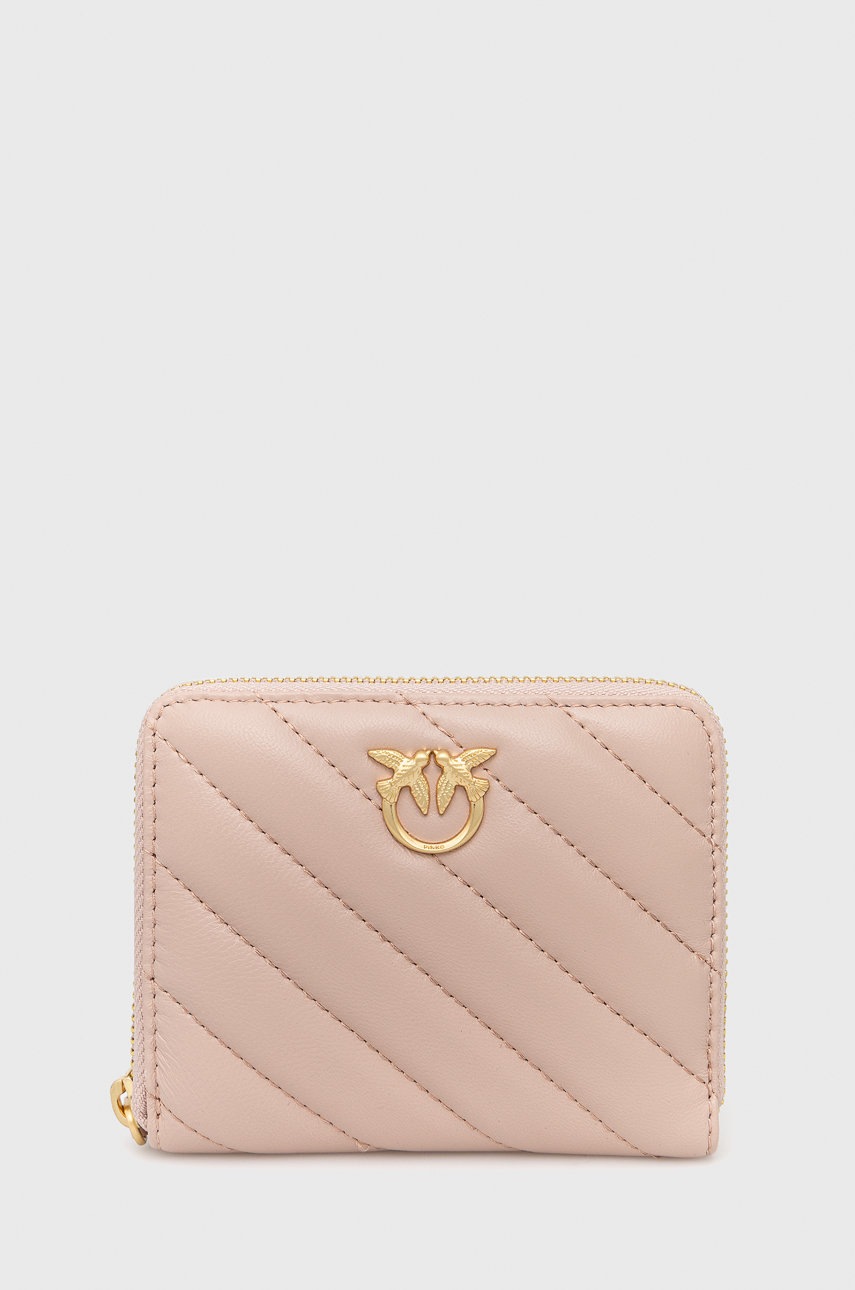 

Кожен портфейл Pinko дамски в розово, Розов