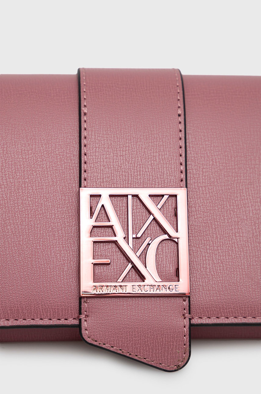 

Гаманець Armani Exchange жіночий колір рожевий