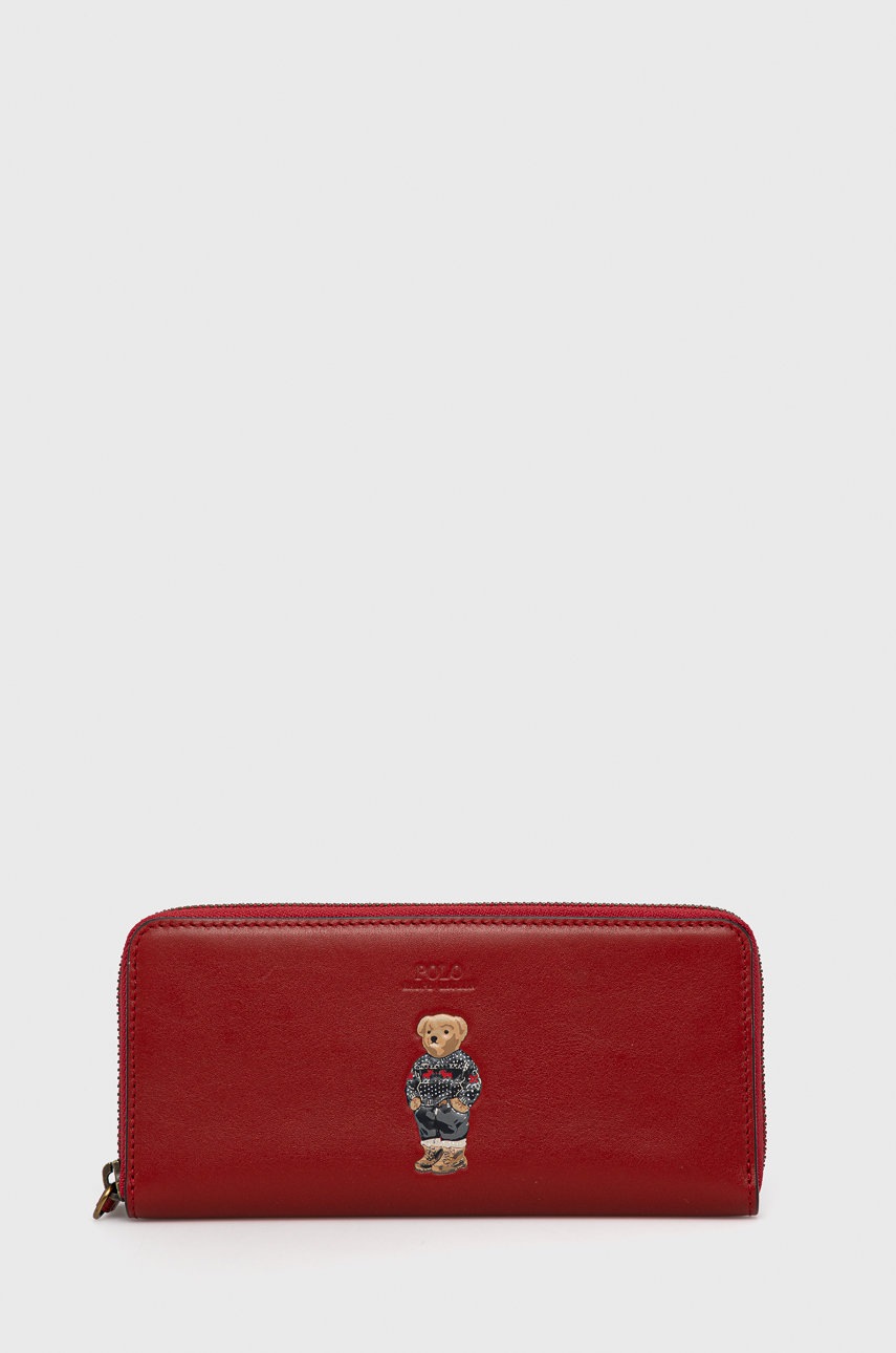 

Кожен портфейл Polo Ralph Lauren дамски в червено, Червен