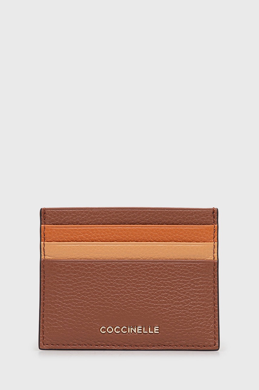 Coccinelle - Etui na karty skórzane Metallic