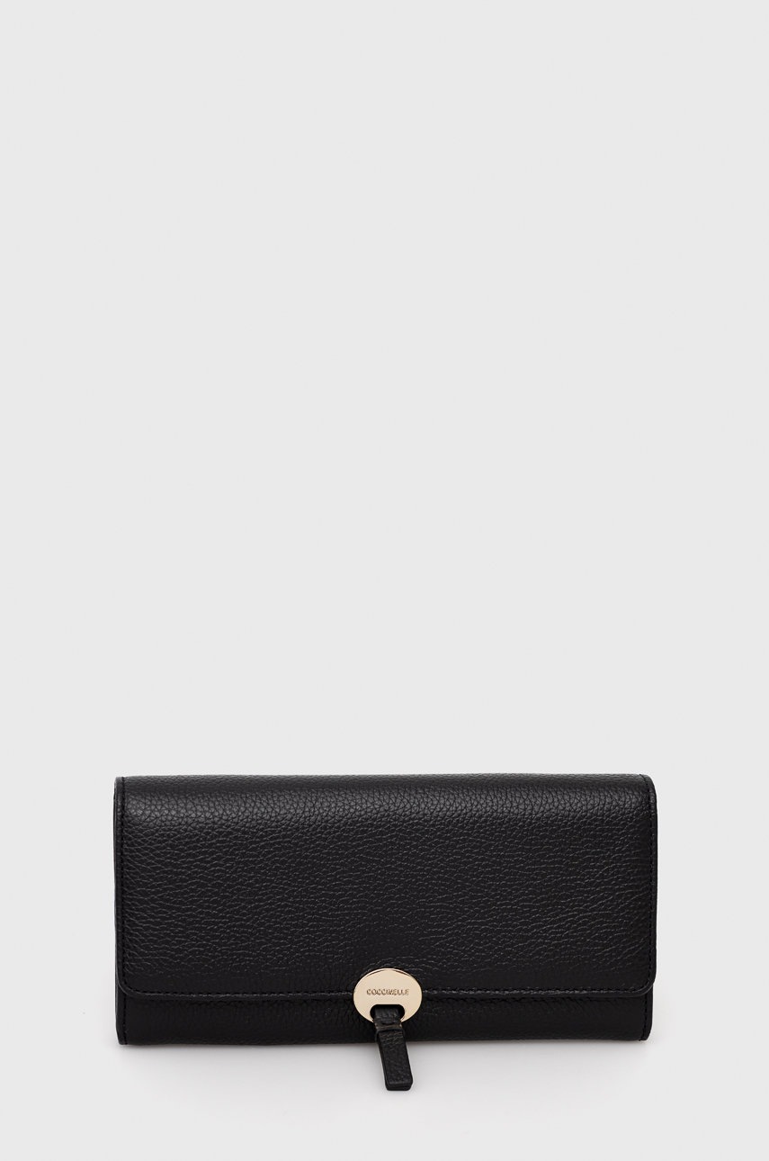 

Кожен портфейл Coccinelle дамски в черно, Черен