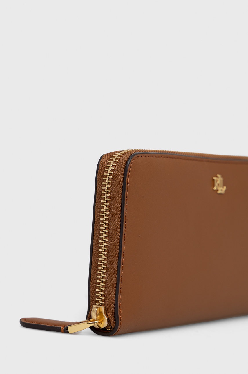 

Кожаный кошелек Lauren Ralph Lauren женский цвет коричневый