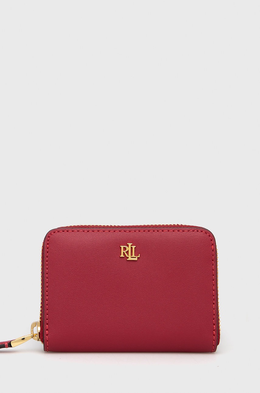 

Кожен портфейл Lauren Ralph Lauren дамски в червено, Червен