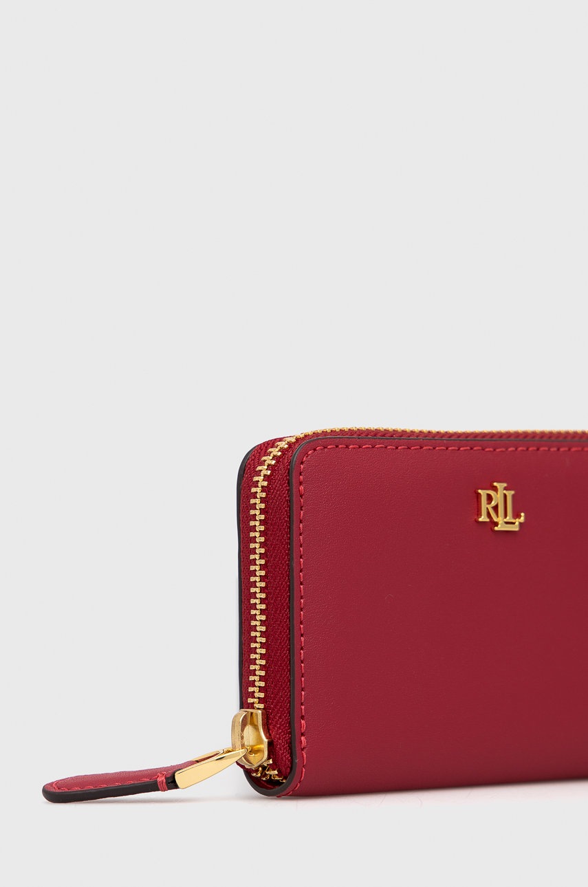 

Шкіряний гаманець Lauren Ralph Lauren жіночий колір червоний