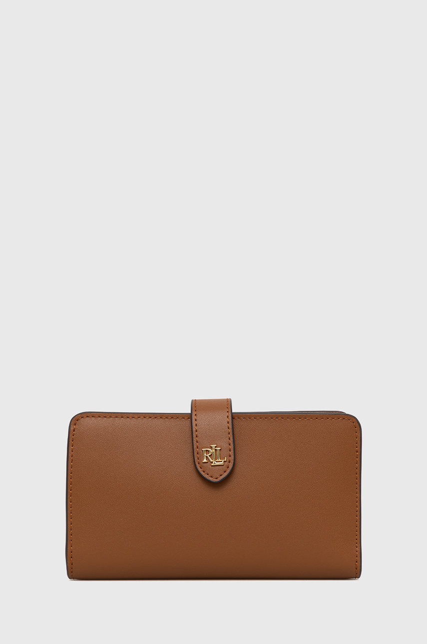 

Кожен портфейл Lauren Ralph Lauren дамски в кафяво, Кафяв