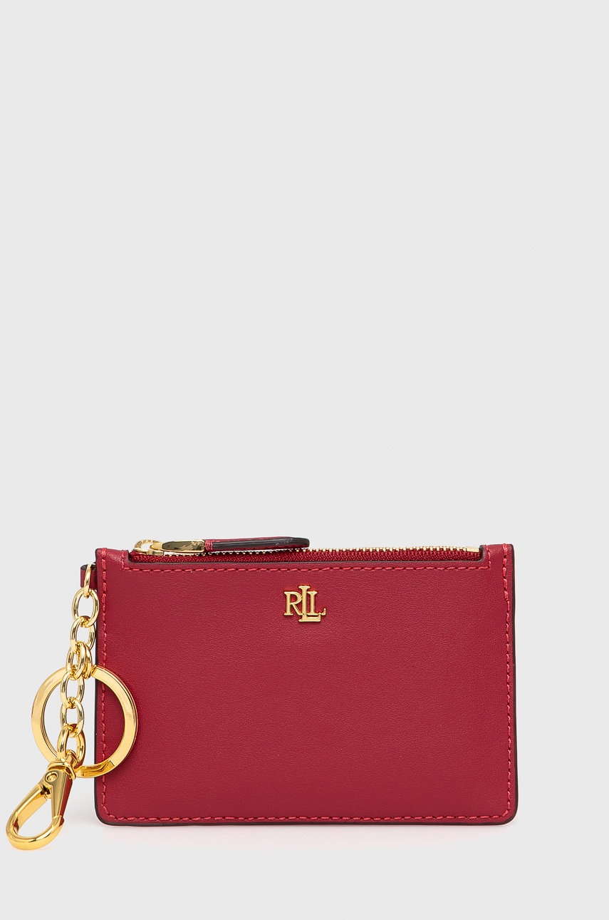 

Кожен портфейл Lauren Ralph Lauren дамски в червено, Червен