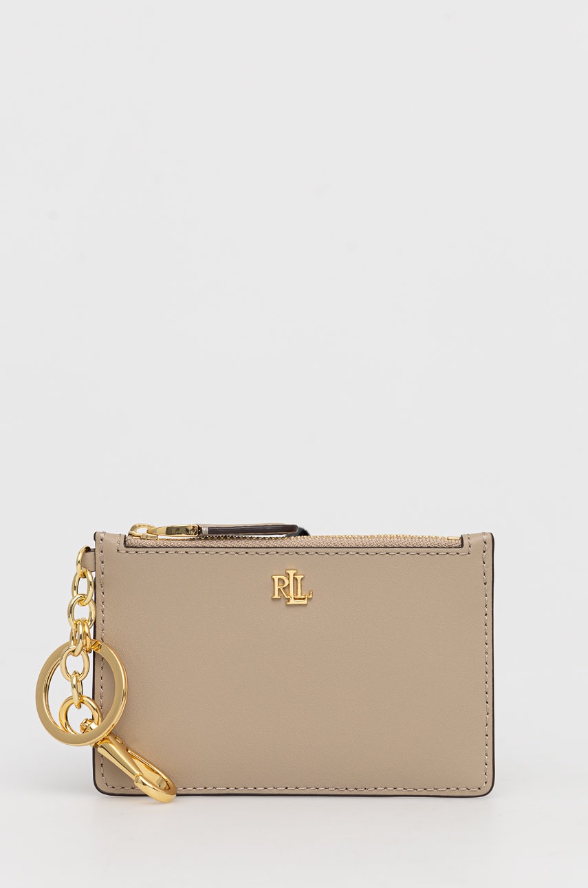 

Кожен портфейл Lauren Ralph Lauren дамски в бежово, Бежов