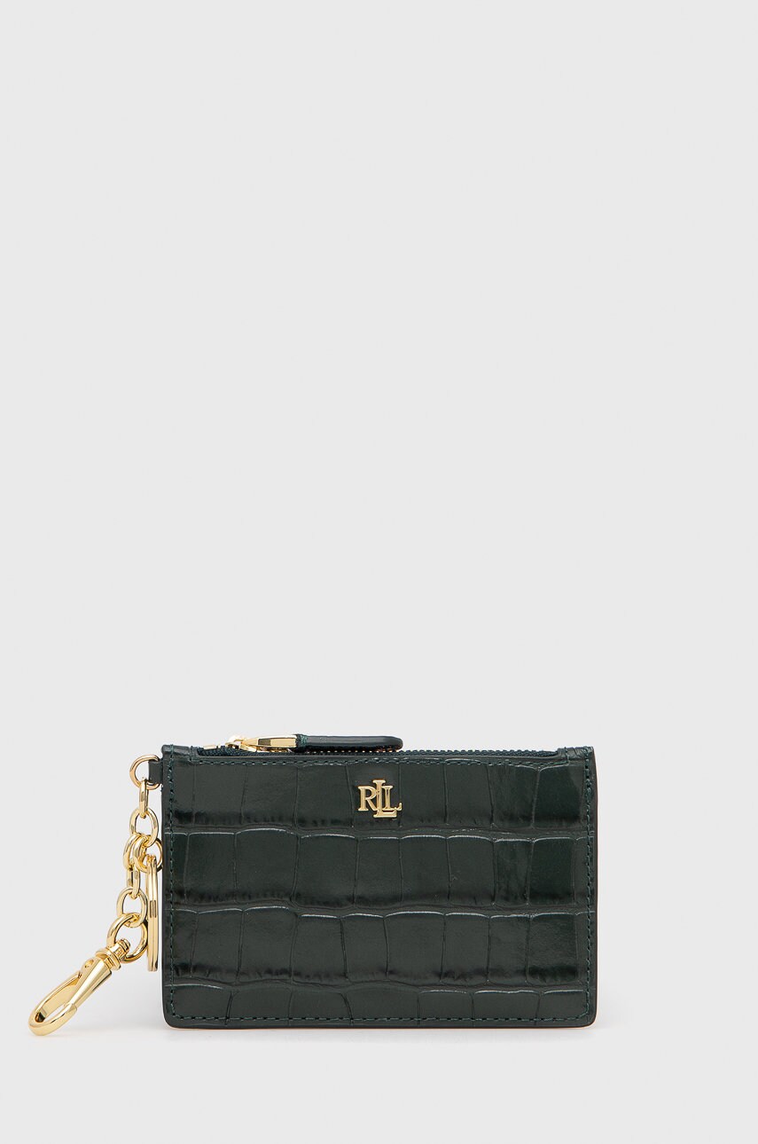 

Кожен портфейл Lauren Ralph Lauren дамски в зелено, Зелен