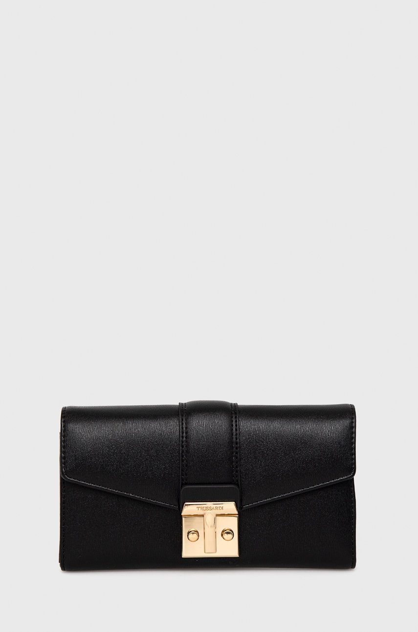 

Портфейл Trussardi дамски в черно, Черен