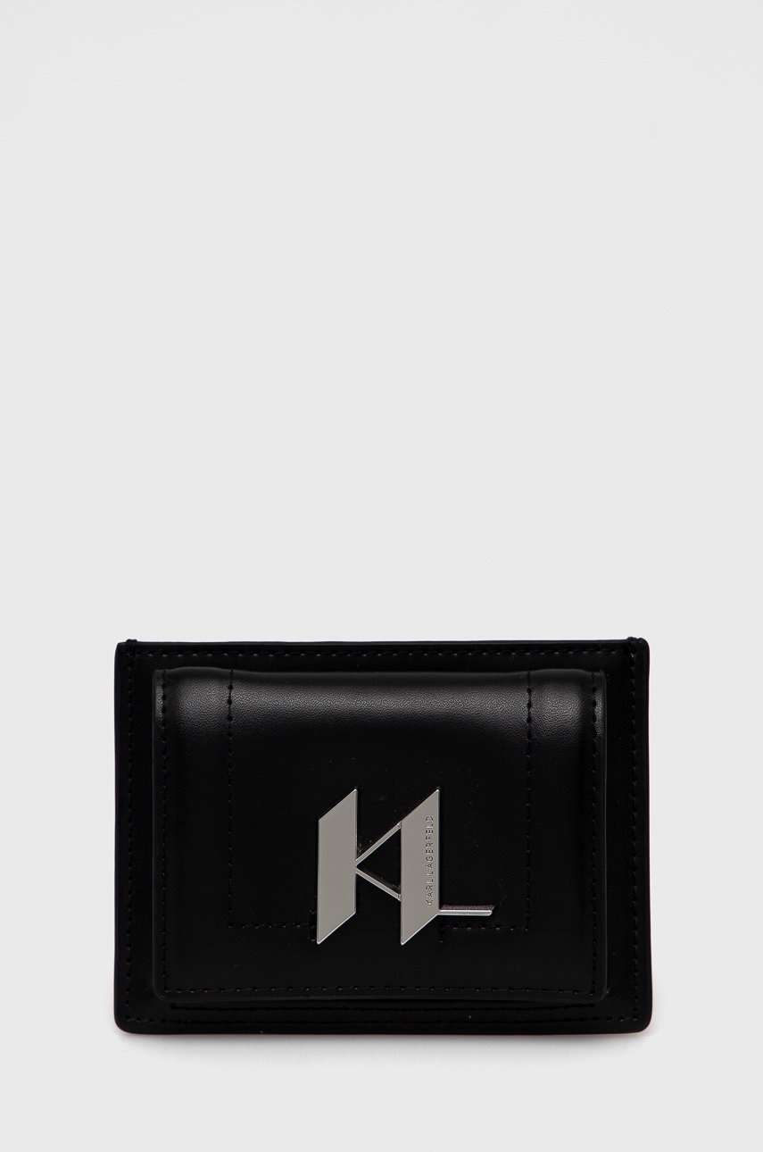 

Кожен портфейл Karl Lagerfeld дамски в черно, Черен