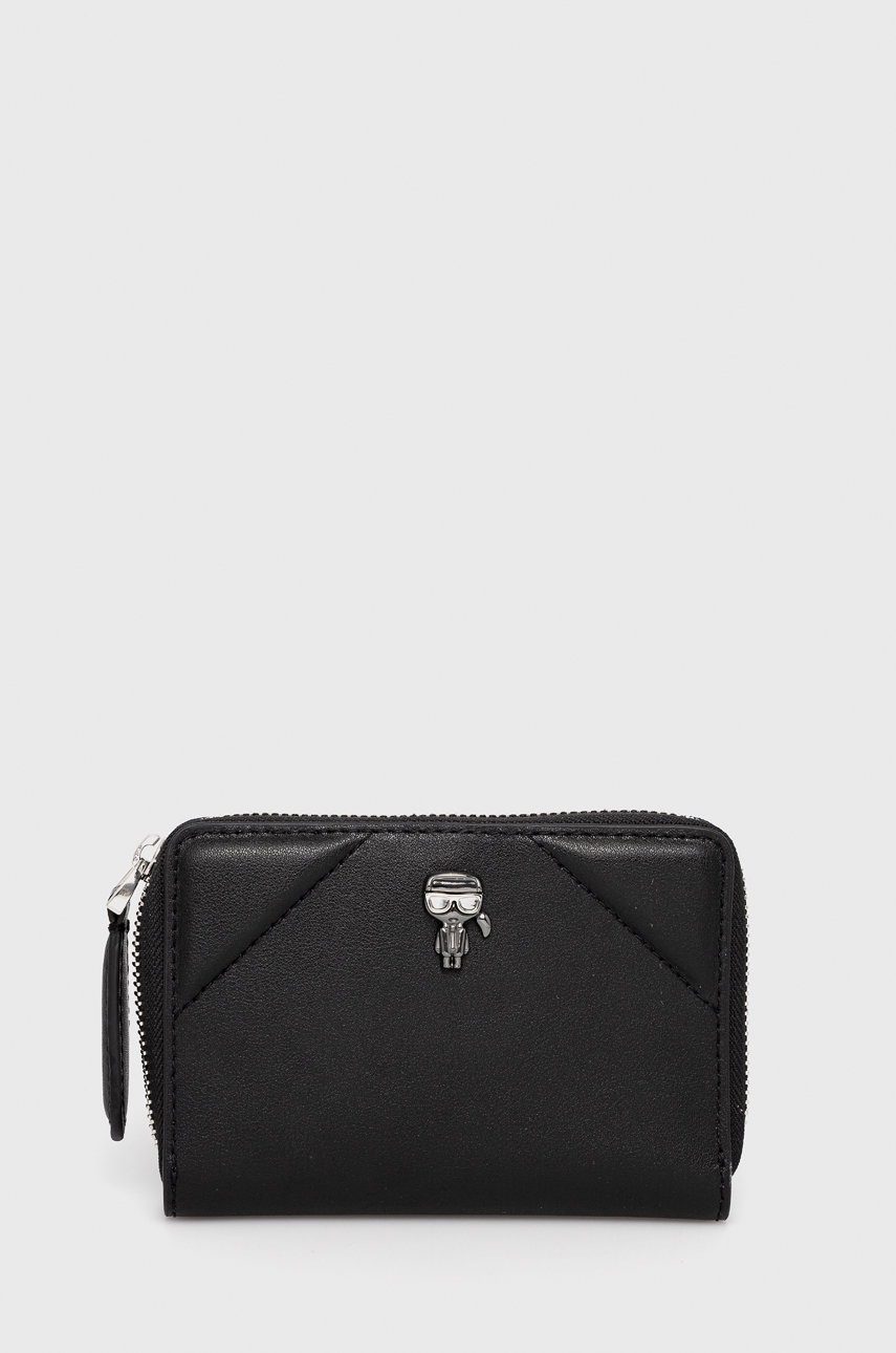 

Кожен портфейл Karl Lagerfeld дамски в черно, Черен