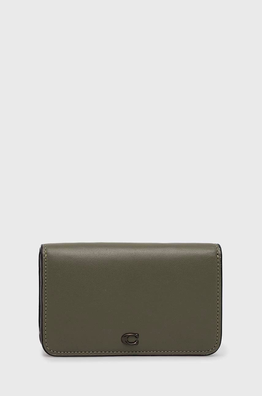 

Кожен портфейл Coach дамски в зелено, Зелен