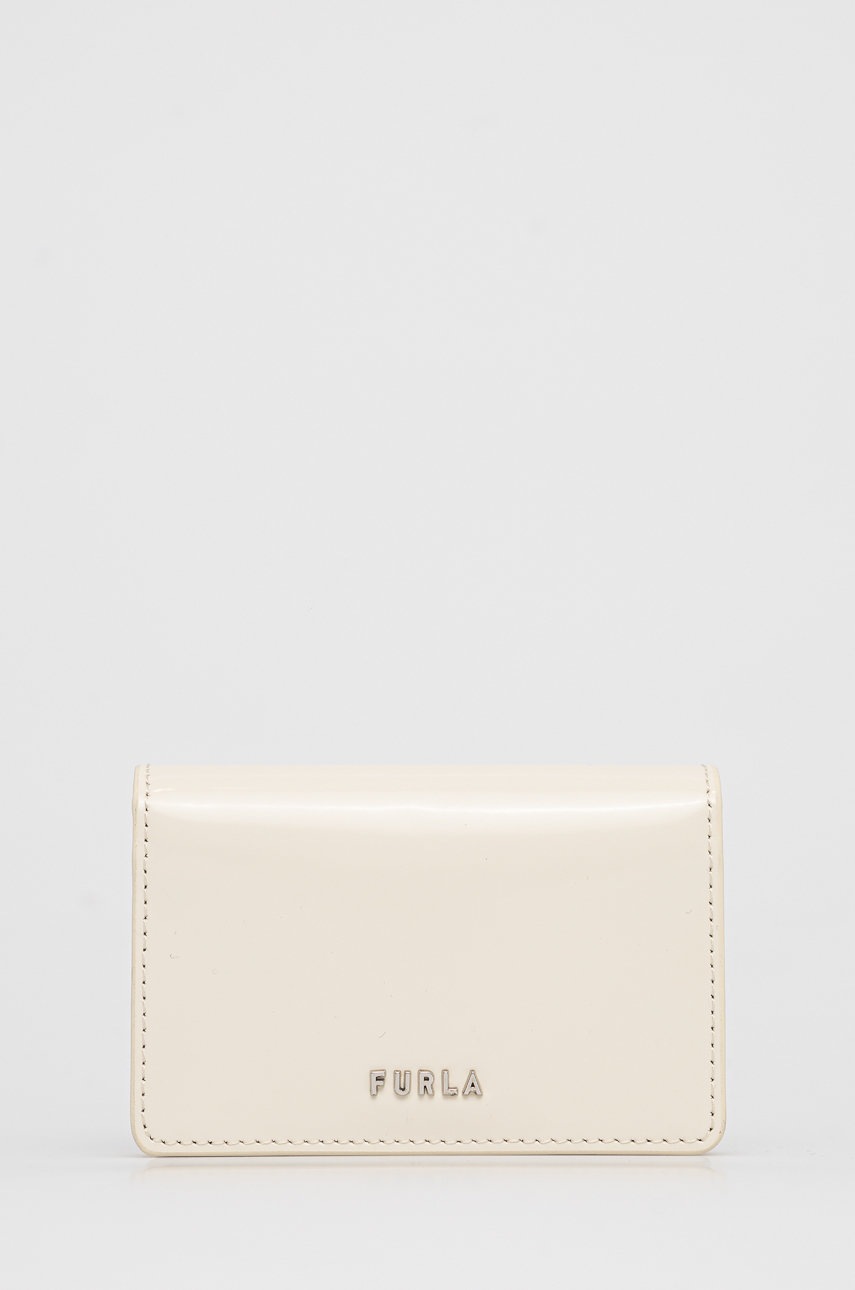 

Кожен калъф за карти Furla дамски в бяло, Бял