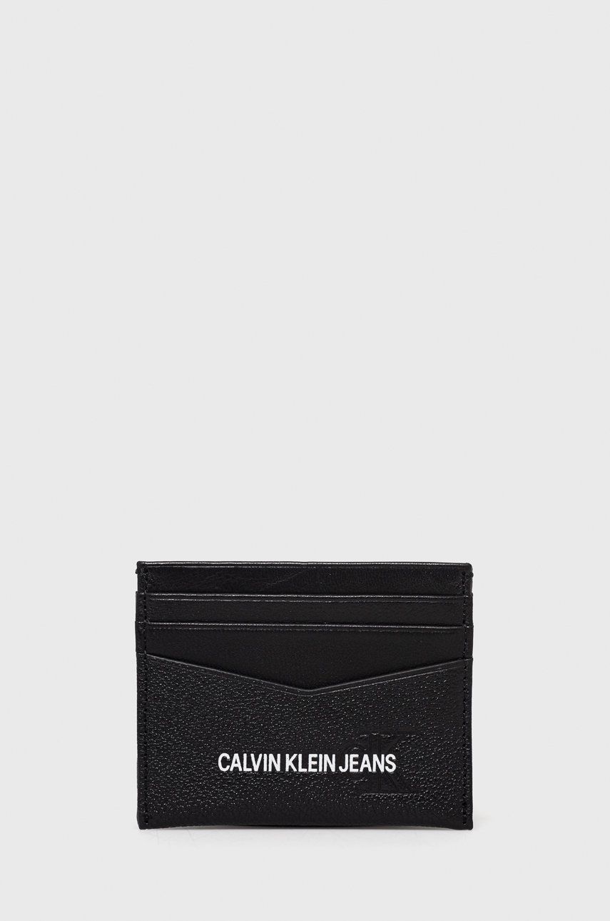 Calvin Klein Jeans Portfel skórzany męski kolor czarny