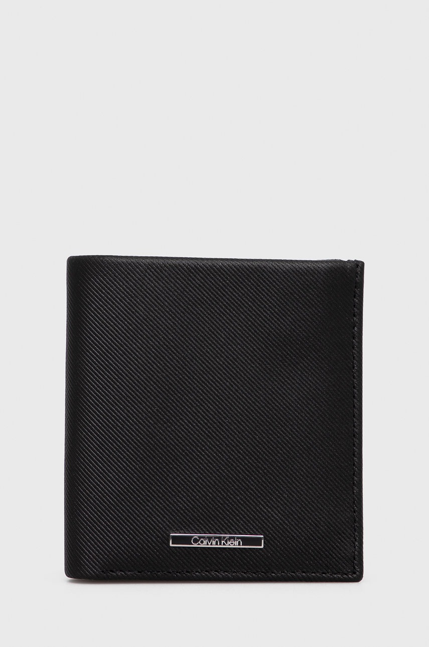 

Кожен портфейл Calvin Klein мъжки в черно, Черен