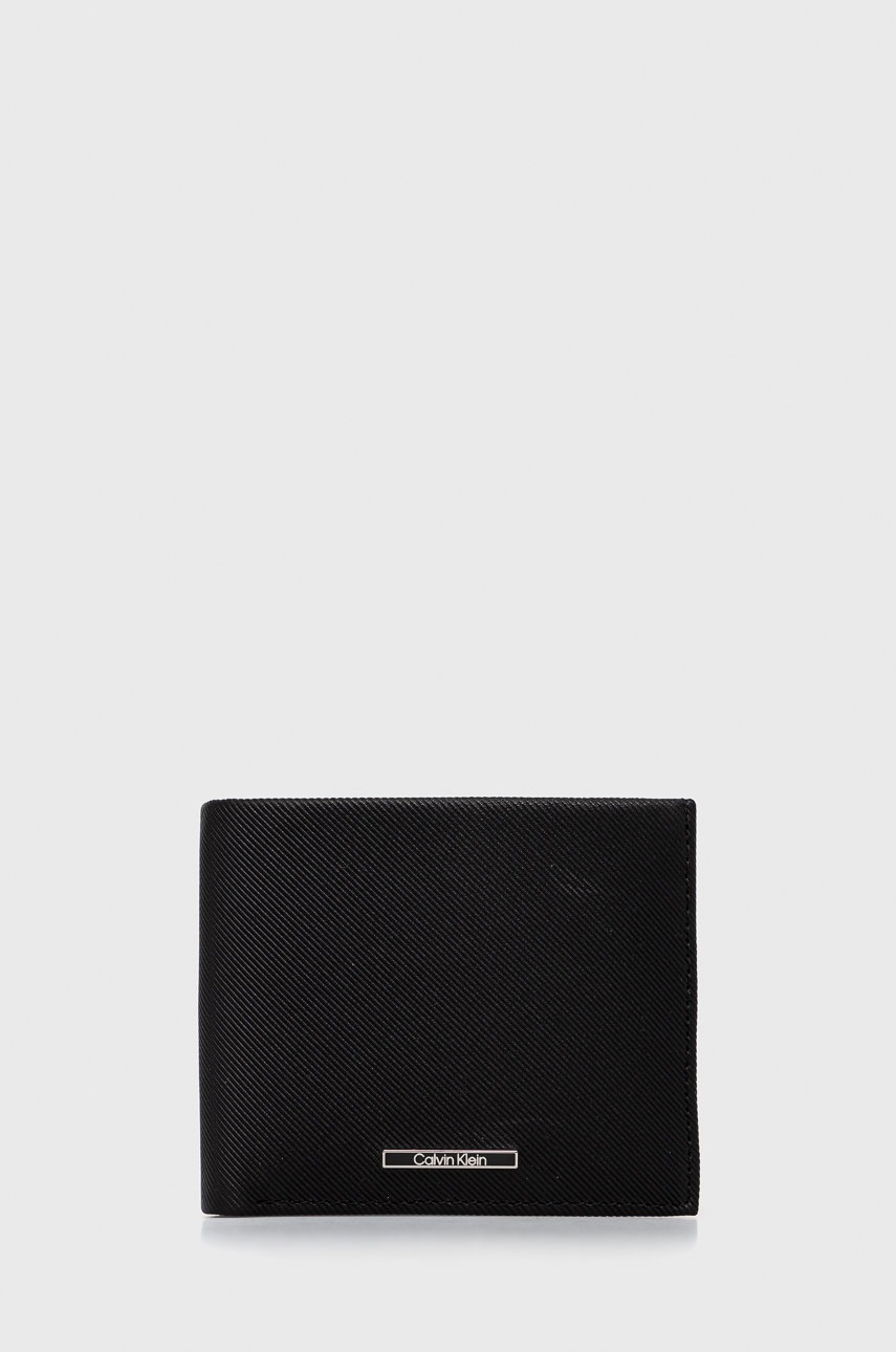 

Кожен портфейл Calvin Klein мъжки в черно, Черен