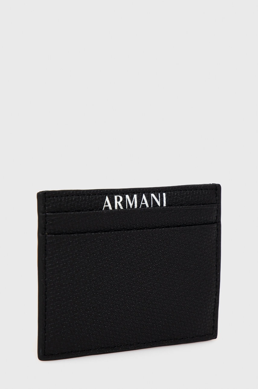 

Кожаный чехол на карты Armani Exchange мужской цвет чёрный