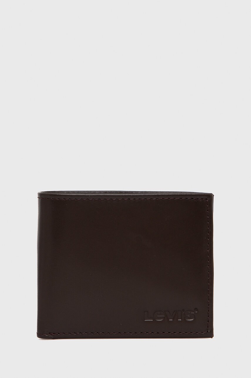 Levi's portofel de piele bărbați, culoarea maro