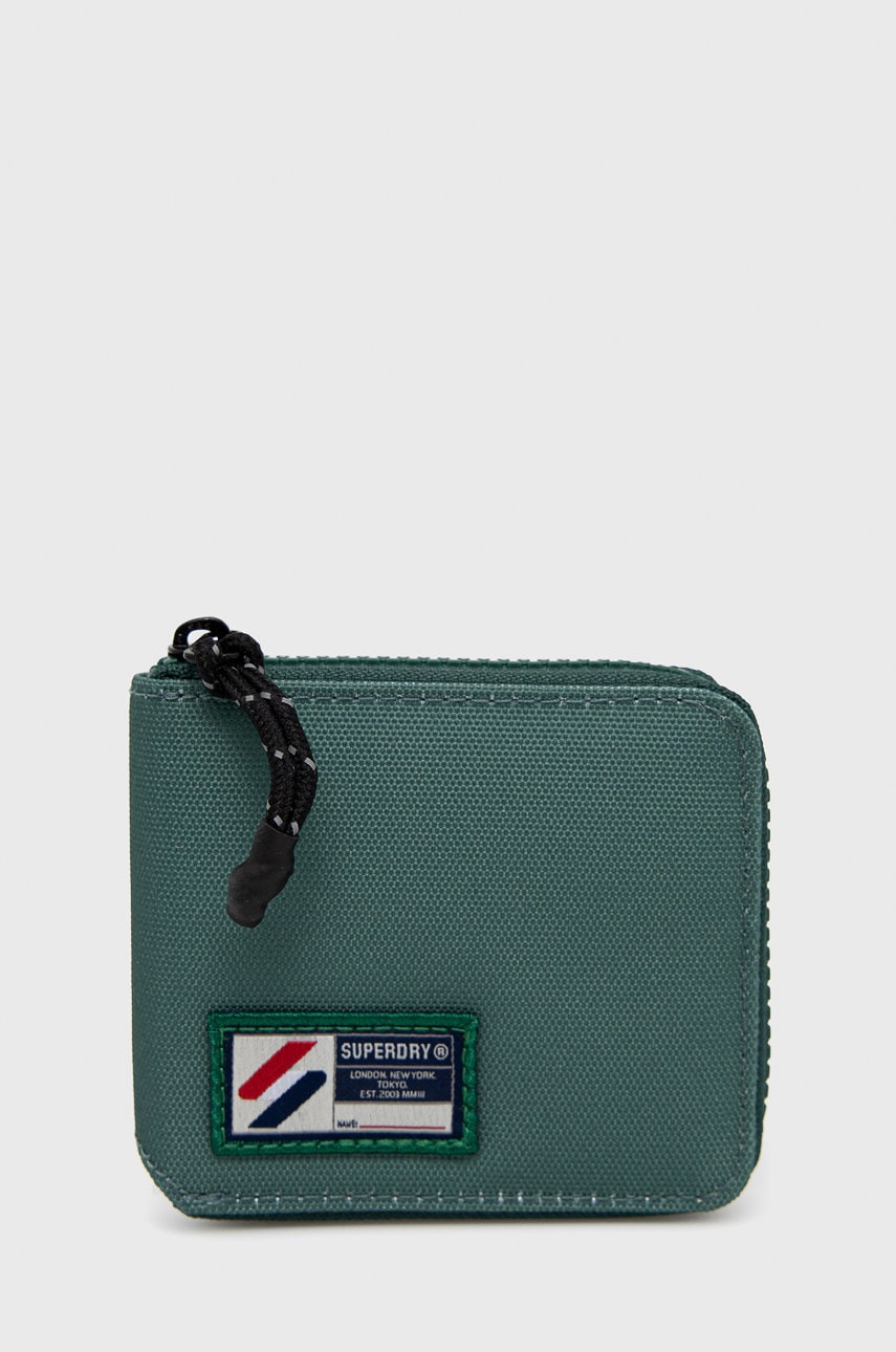 Superdry portofel barbati, culoarea verde
