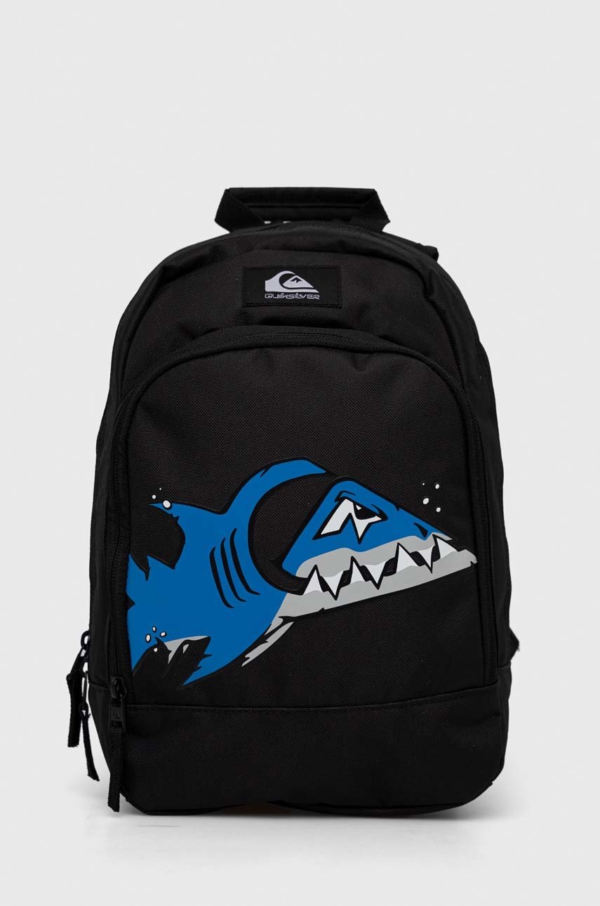 

Раница Quiksilver в черно малък размер с десен, Черен