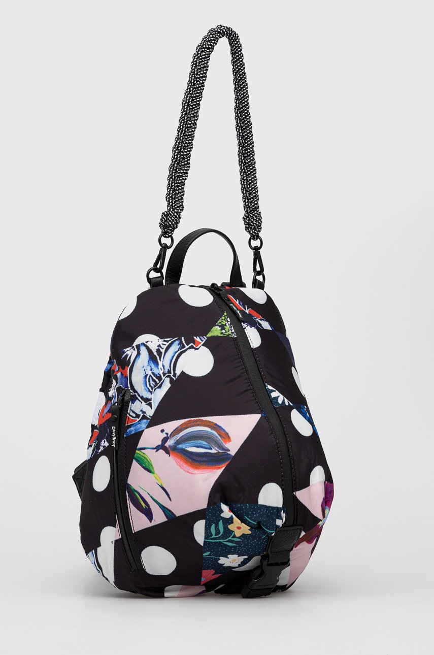 

Рюкзак Desigual женский цвет чёрный маленький с узором