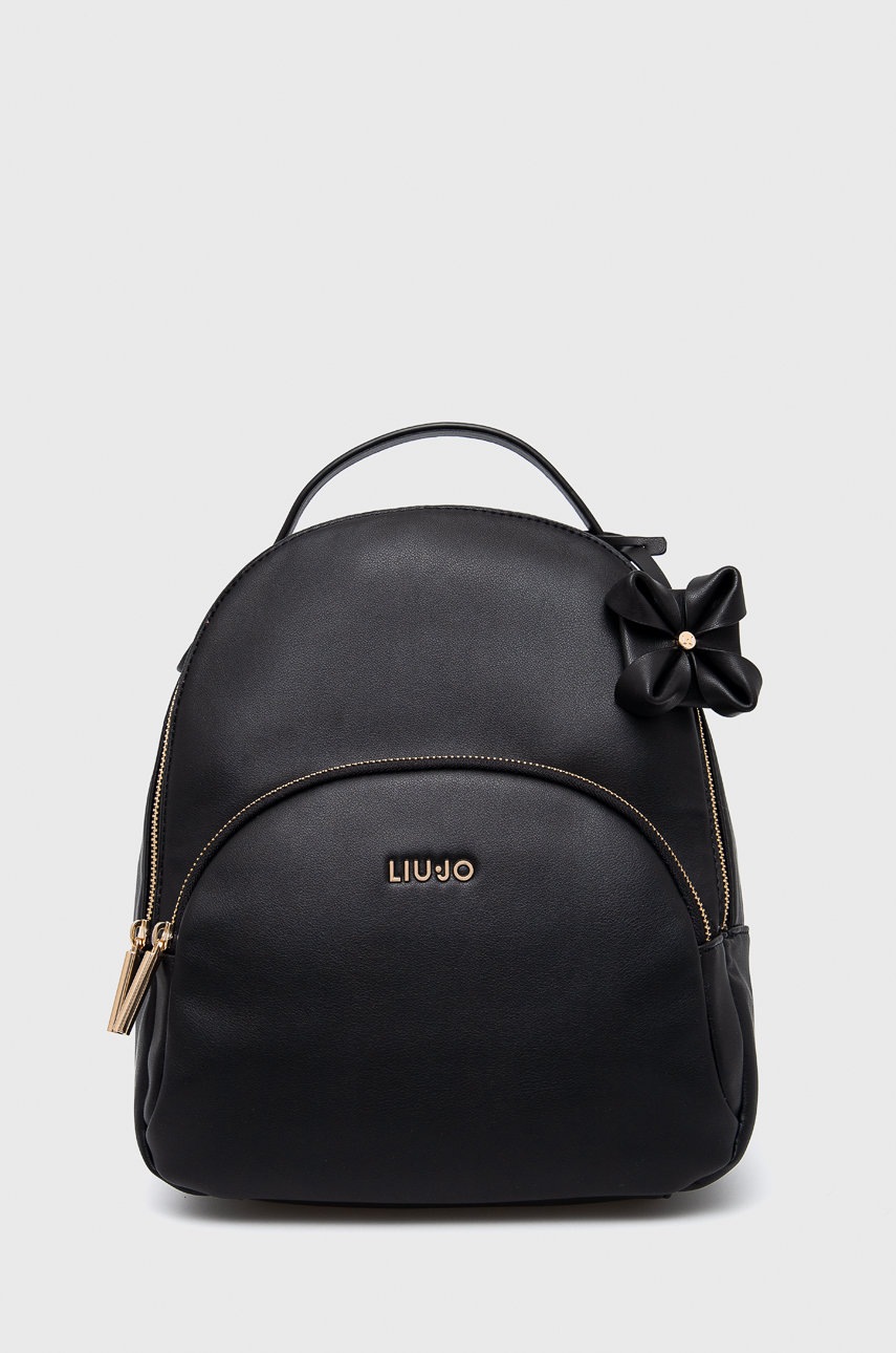 

Раница Liu Jo дамска в черно малък размер с изчистен дизайн, Черен