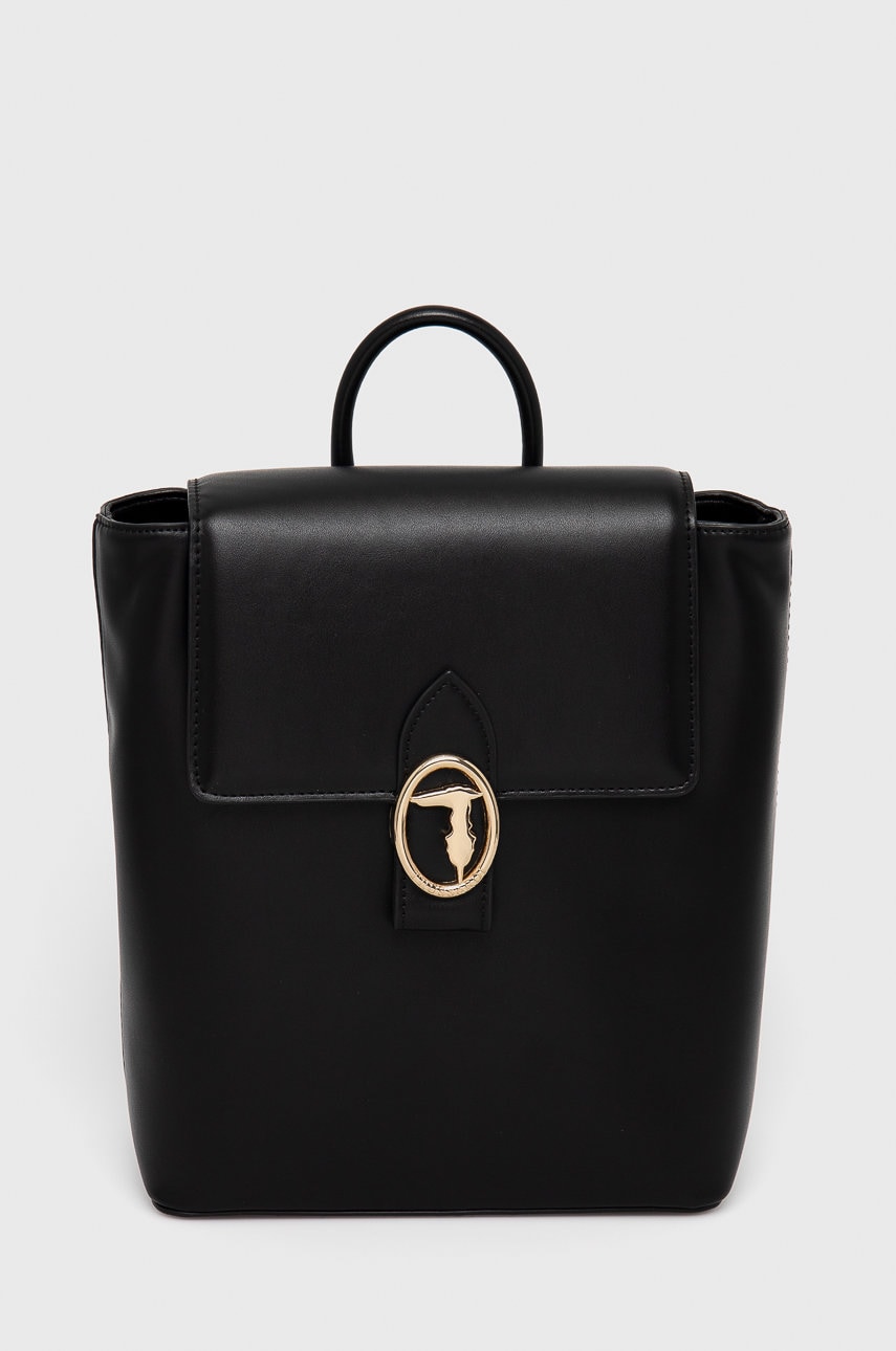Trussardi rucsac femei, culoarea negru, mic, cu imprimeu