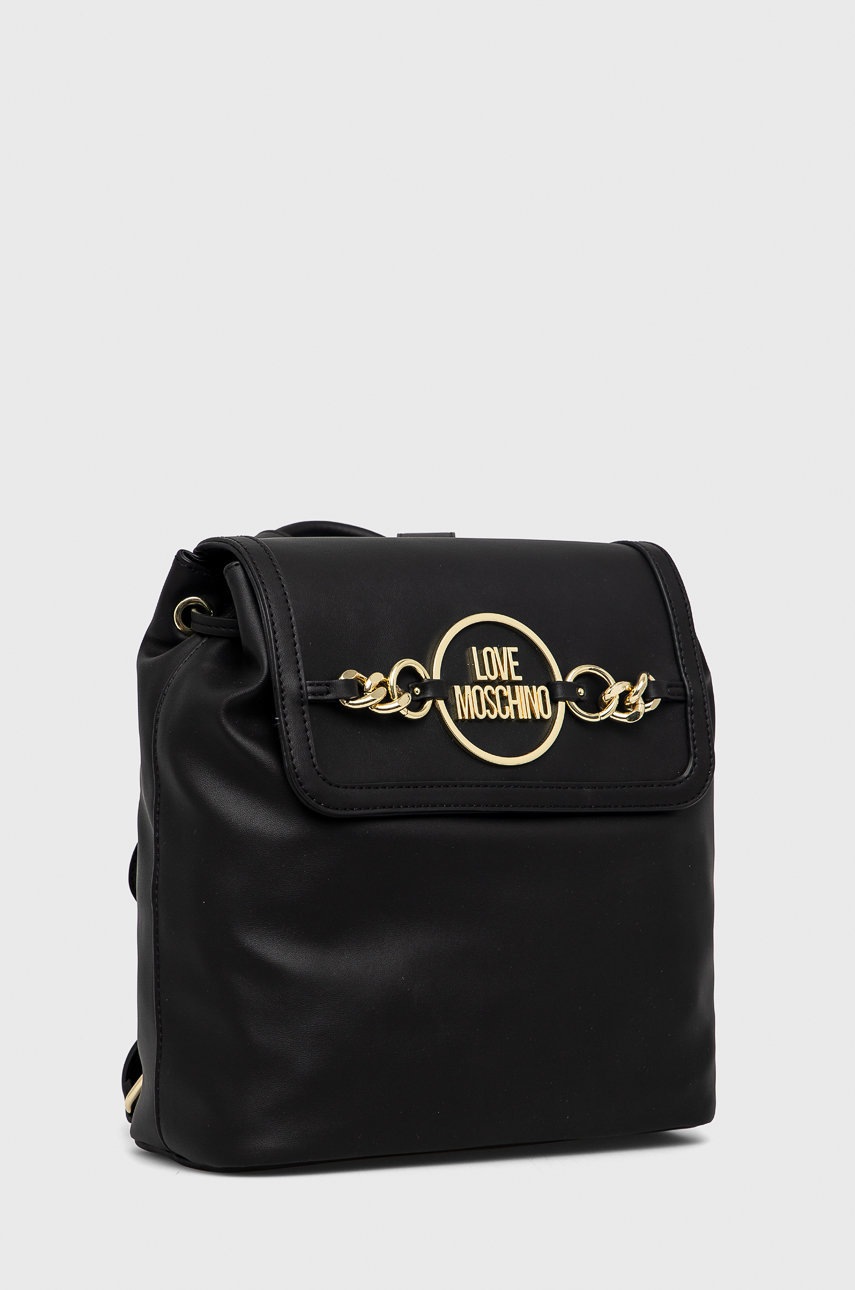 

Рюкзак Love Moschino жіночий колір чорний великий з аплікацією