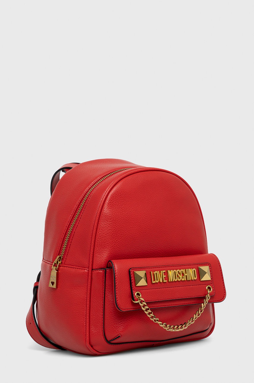 

Рюкзак Love Moschino жіночий колір червоний малий з аплікацією