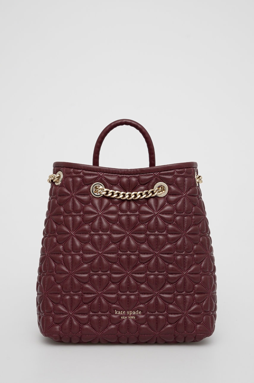 

Кожаный рюкзак Kate Spade женский цвет фиолетовый маленький гладкий