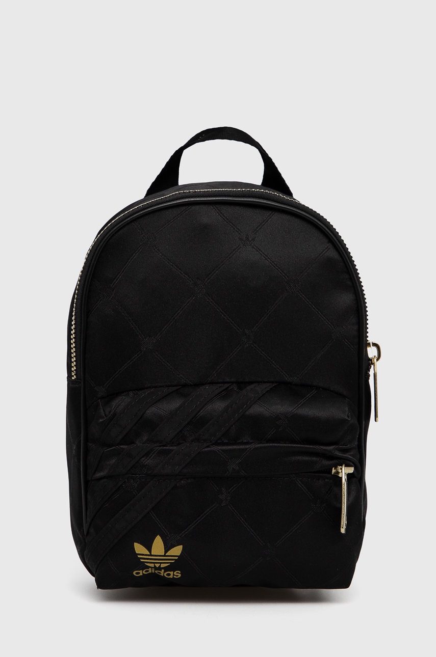 

Раница adidas Originals дамска в черно малък размер с изчистен дизайн, Черен