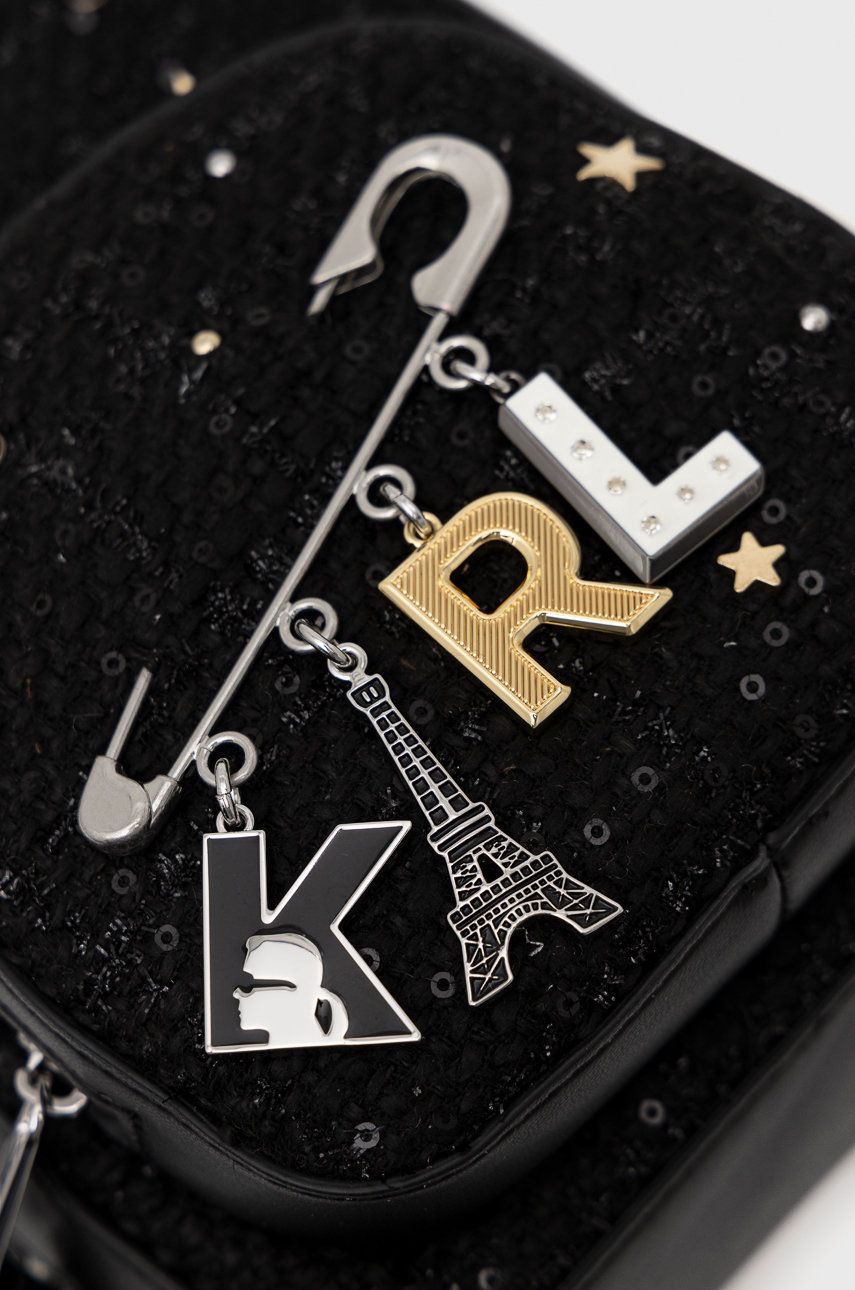 

Рюкзак Karl Lagerfeld жіночий колір чорний малий з аплікацією