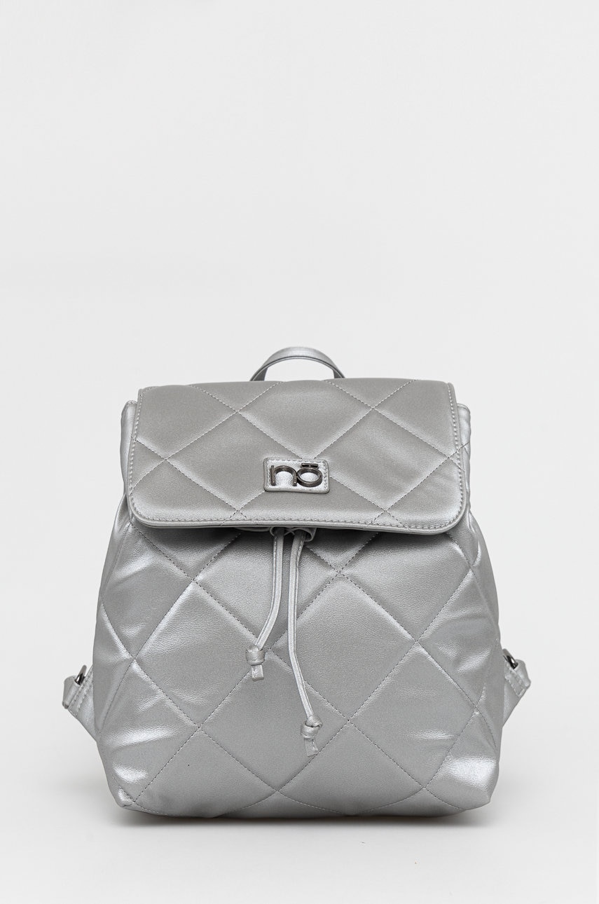 Nobo rucsac femei, culoarea argintiu, mare, material neted