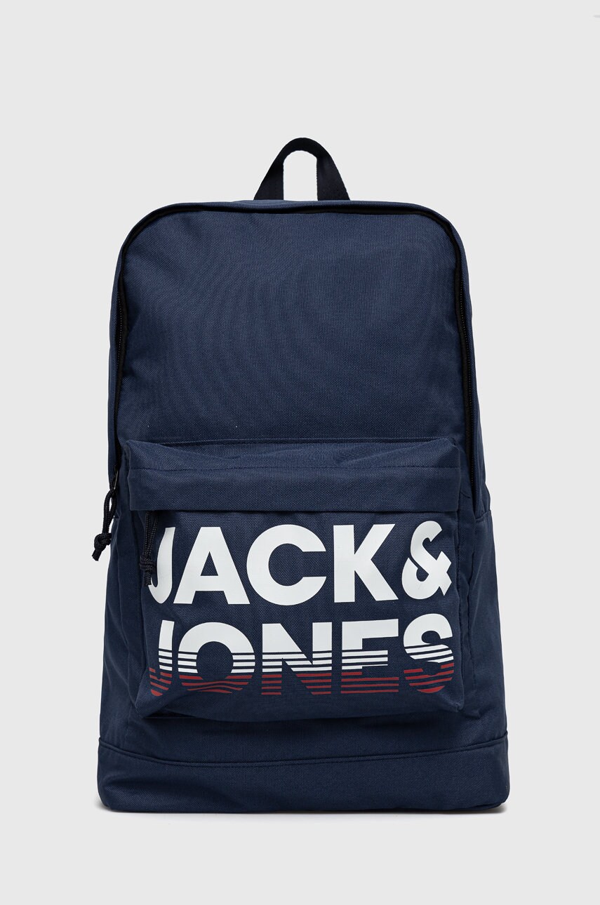 

Раница Jack & Jones мъжка в тъмносиньо голям размер с принт, Тъмносин