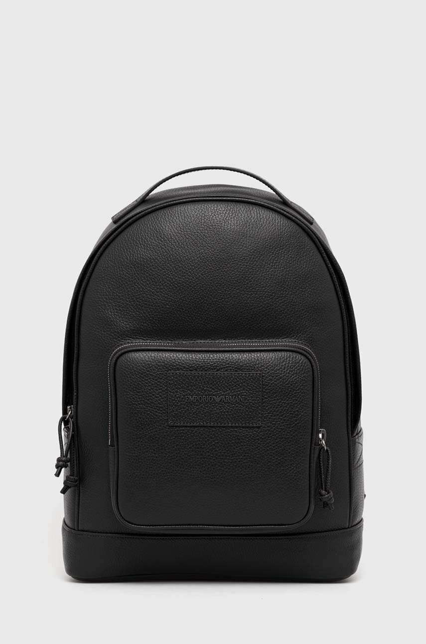 

Кожаный рюкзак Emporio Armani мужской цвет серый большой однотонный