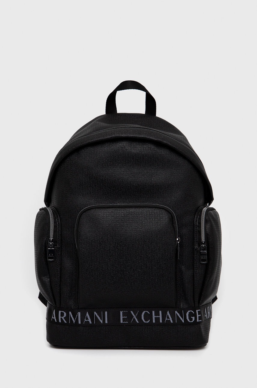 

Раница Armani Exchange мъжка в черно голям размер с изчистен дизайн, Черен