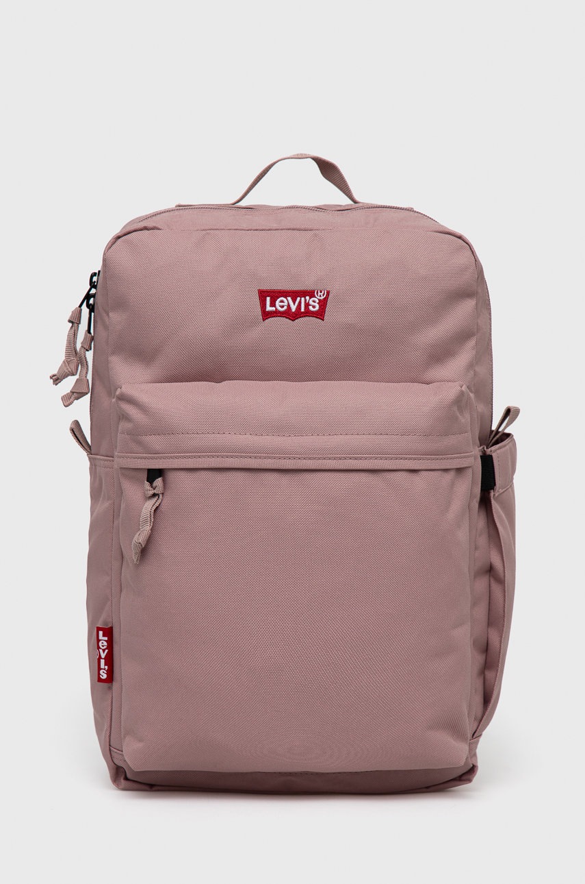 

Раница Levi's мъжка в розово голям размер с изчистен дизайн, Розов