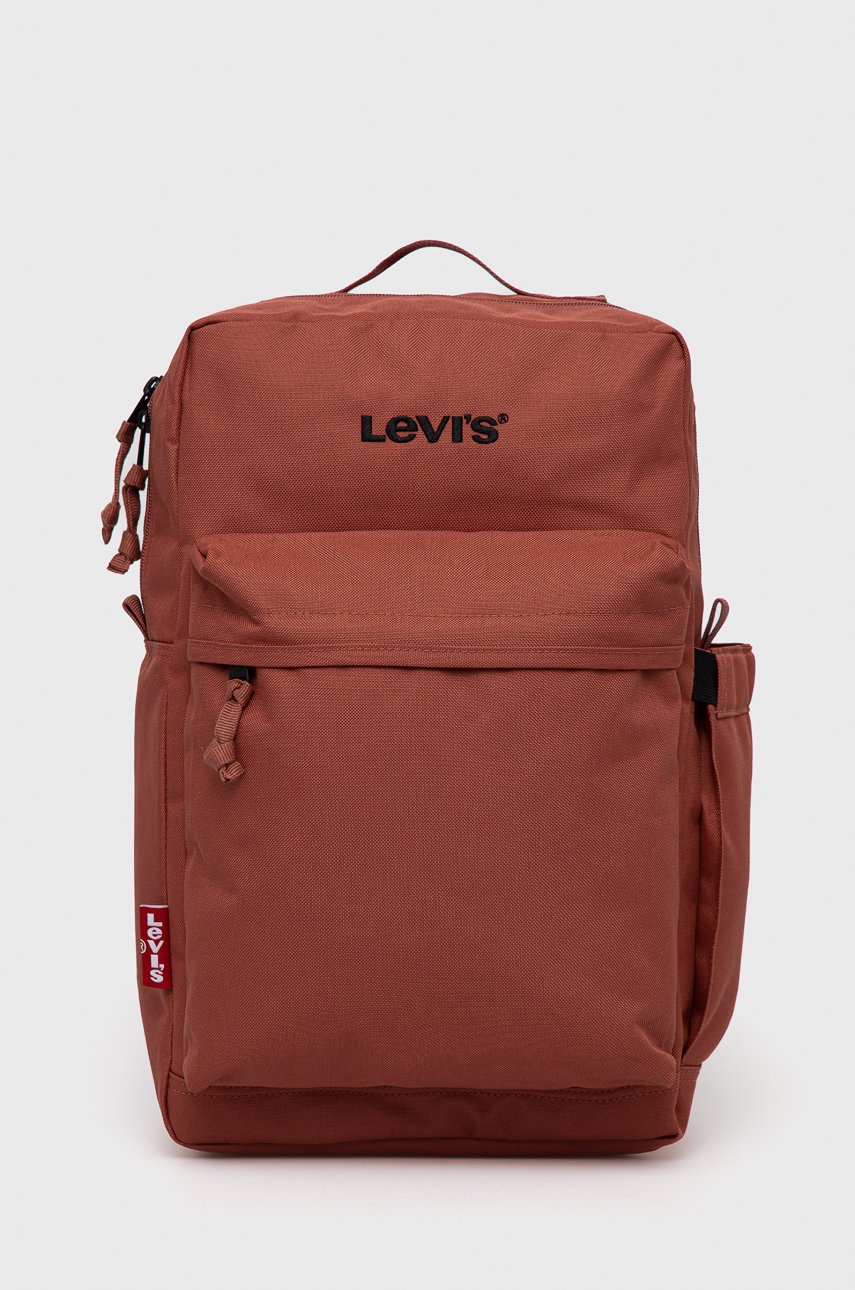 

Раница Levi's мъжка в оранжево голям размер с изчистен дизайн, Оранжев
